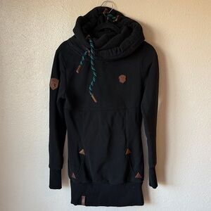 Naketano black tunic hoodie